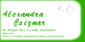 alexandra csizmar business card